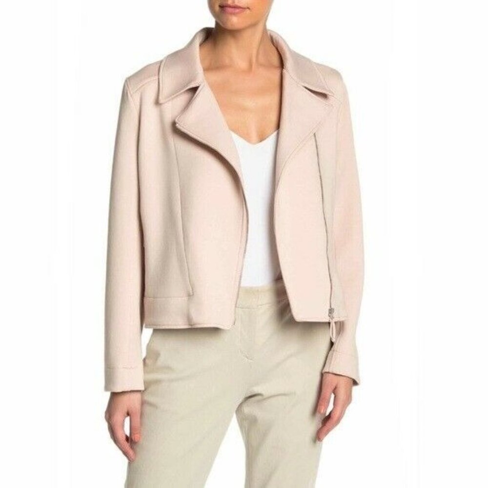 ⭐Womens Moto Jacket 2X Max Studio Rayon Blush Dusty Pink Straight Hem 2 pockets⭐